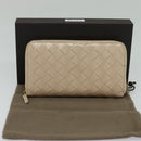 BOTTEGA VENETA INTRECCIATO Wallet Leather Pink Beige Auth 117268-12
