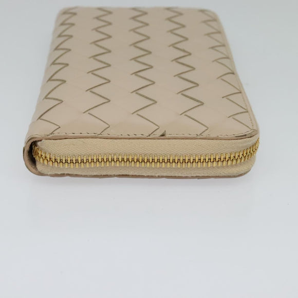 BOTTEGA VENETA INTRECCIATO Wallet Leather Pink Beige Auth 117268