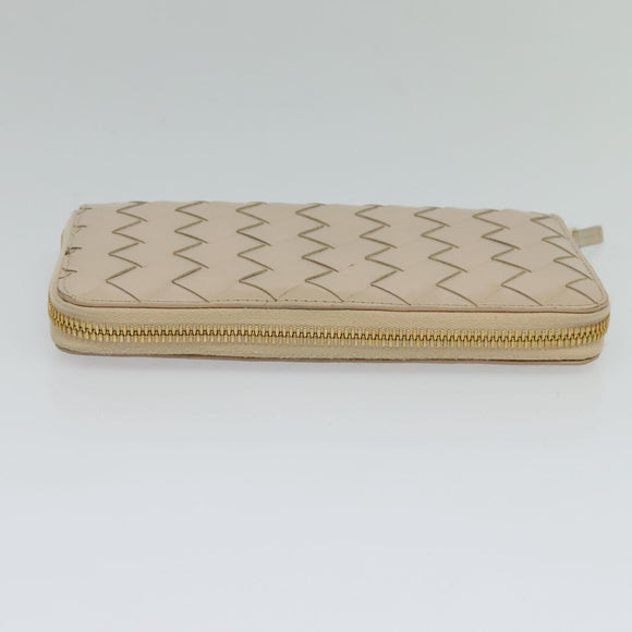 BOTTEGA VENETA INTRECCIATO Wallet Leather Pink Beige Auth 117268