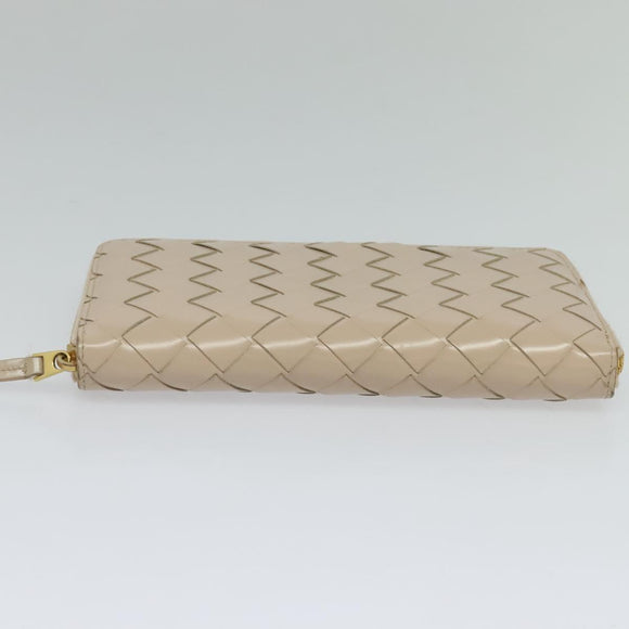 BOTTEGA VENETA INTRECCIATO Wallet Leather Pink Beige Auth 117268
