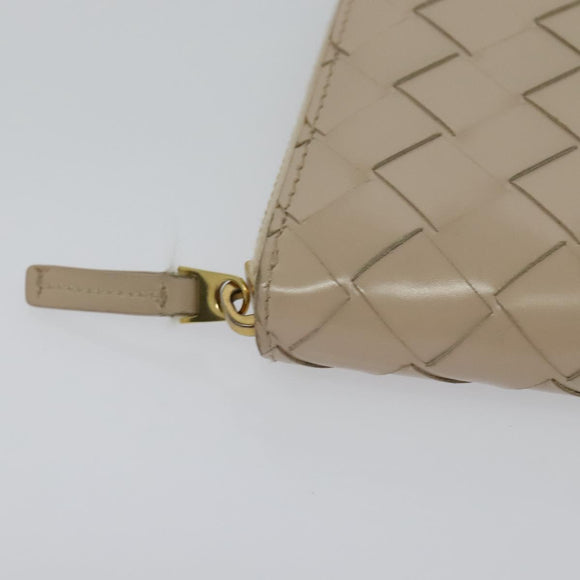 BOTTEGA VENETA INTRECCIATO Wallet Leather Pink Beige Auth 117268