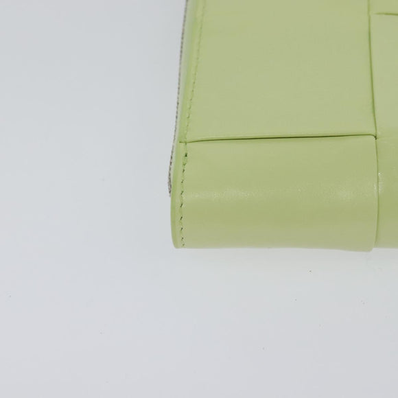 BOTTEGA VENETA INTRECCIATO Wallet Leather LIme Green Auth 117269AM