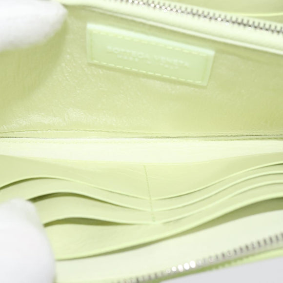 BOTTEGA VENETA INTRECCIATO Wallet Leather LIme Green Auth 117269AM