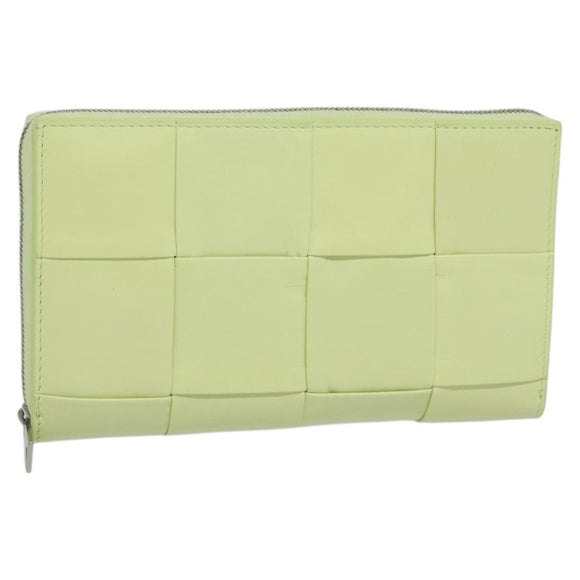 BOTTEGA VENETA INTRECCIATO Wallet Leather LIme Green Auth 117269M