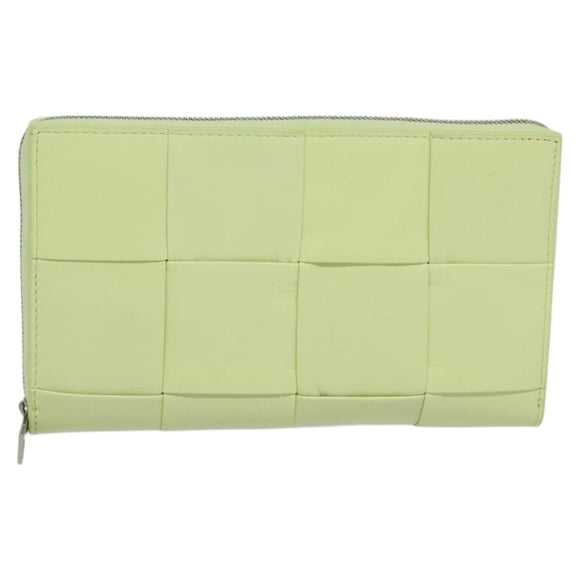 BOTTEGA VENETA INTRECCIATO Wallet Leather LIme Green Auth 117269AM