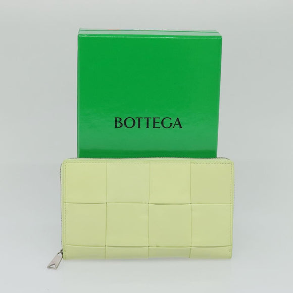 BOTTEGA VENETA INTRECCIATO Wallet Leather LIme Green Auth 117269M