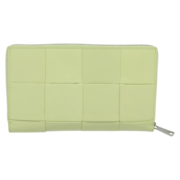 BOTTEGA VENETA INTRECCIATO Wallet Leather LIme Green Auth 117269M