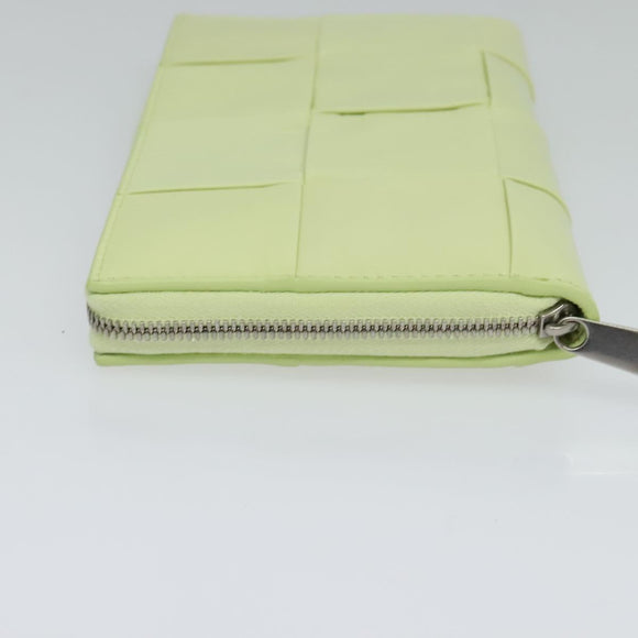 BOTTEGA VENETA INTRECCIATO Wallet Leather LIme Green Auth 117269AM