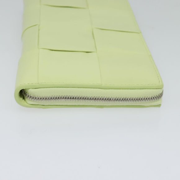 BOTTEGA VENETA INTRECCIATO Wallet Leather LIme Green Auth 117269AM
