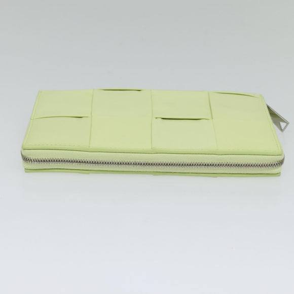 BOTTEGA VENETA INTRECCIATO Wallet Leather LIme Green Auth 117269AM