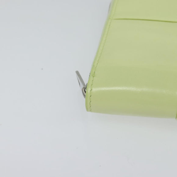 BOTTEGA VENETA INTRECCIATO Wallet Leather LIme Green Auth 117269AM