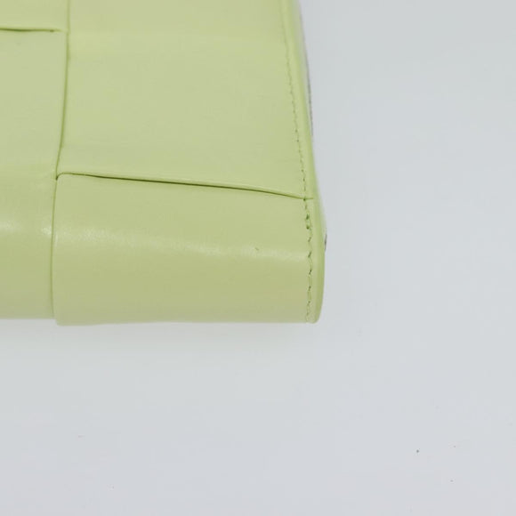 BOTTEGA VENETA INTRECCIATO Wallet Leather LIme Green Auth 117269AM