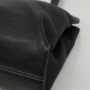 BVLGARI Shoulder Bag Leather Black Silver Auth 117270-9