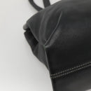 BVLGARI Shoulder Bag Leather Black Silver Auth 117270-15