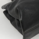 BVLGARI Shoulder Bag Leather Black Silver Auth 117270-17