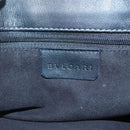 BVLGARI Shoulder Bag Leather Black Silver Auth 117270-19