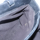 BVLGARI Shoulder Bag Leather Black Silver Auth 117270-20