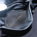 BVLGARI Shoulder Bag Leather Black Silver Auth 117270-11