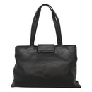 BVLGARI Shoulder Bag Leather Black Silver Auth 117270-2