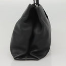 BVLGARI Shoulder Bag Leather Black Silver Auth 117270-3