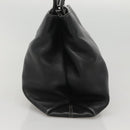 BVLGARI Shoulder Bag Leather Black Silver Auth 117270-4