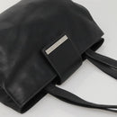 BVLGARI Shoulder Bag Leather Black Silver Auth 117270-6