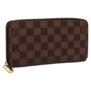 LOUIS VUITTON Damier Ebene Zippy Wallet Long Wallet N41661 LV Auth 117272-1