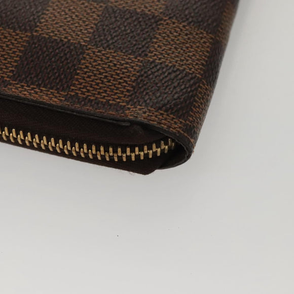 LOUIS VUITTON Damier Ebene Zippy Wallet Long Wallet N41661 LV Auth 117272