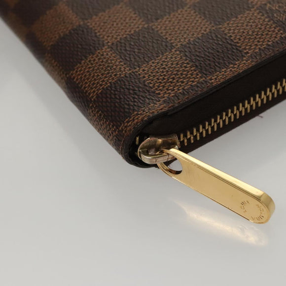 LOUIS VUITTON Damier Ebene Zippy Wallet Long Wallet N41661 LV Auth 117272