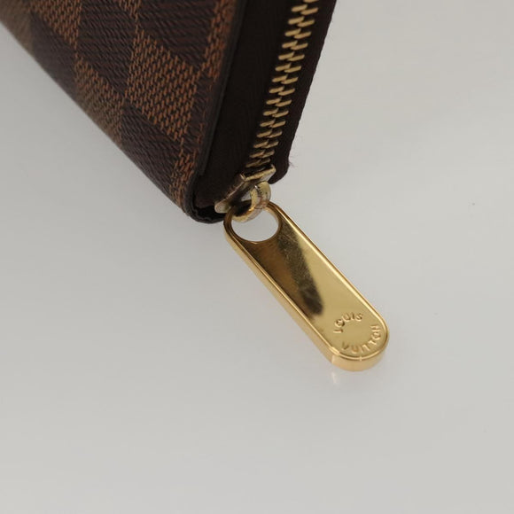 LOUIS VUITTON Damier Ebene Zippy Wallet Long Wallet N41661 LV Auth 117272