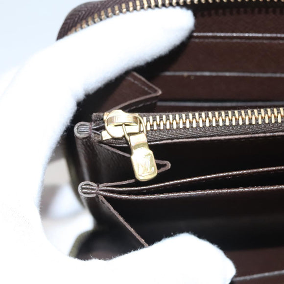 LOUIS VUITTON Damier Ebene Zippy Wallet Long Wallet N41661 LV Auth 117272