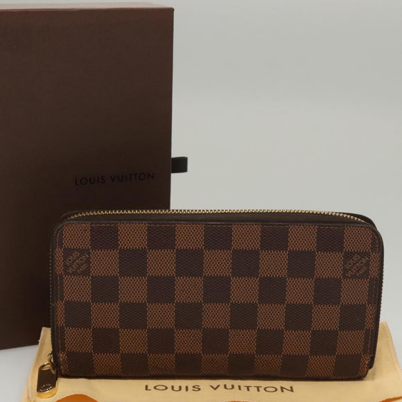 LOUIS VUITTON Damier Ebene Zippy Wallet Long Wallet N41661 LV Auth 117272