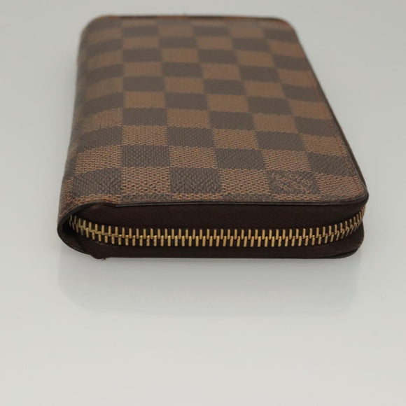 LOUIS VUITTON Damier Ebene Zippy Wallet Long Wallet N41661 LV Auth 117272