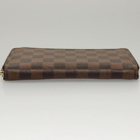 LOUIS VUITTON Damier Ebene Zippy Wallet Long Wallet N41661 LV Auth 117272