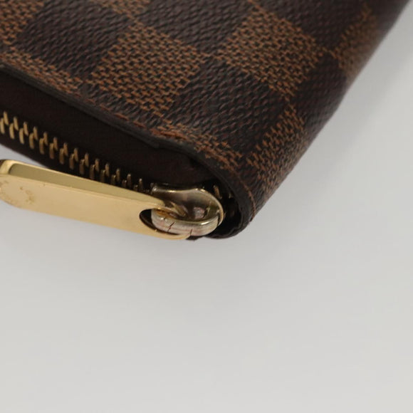 LOUIS VUITTON Damier Ebene Zippy Wallet Long Wallet N41661 LV Auth 117272