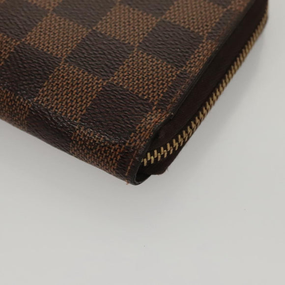 LOUIS VUITTON Damier Ebene Zippy Wallet Long Wallet N41661 LV Auth 117272