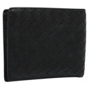 BOTTEGA VENETA INTRECCIATO Bifold Wallet Leather Black Auth 117281-1