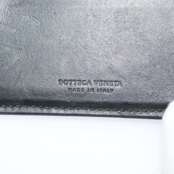 BOTTEGA VENETA INTRECCIATO Bifold Wallet Leather Black Auth 117281