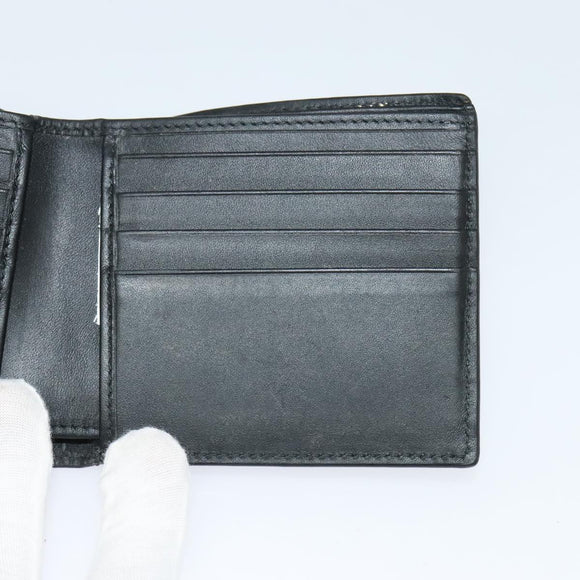 BOTTEGA VENETA INTRECCIATO Bifold Wallet Leather Black Auth 117281