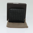 BOTTEGA VENETA INTRECCIATO Bifold Wallet Leather Black Auth 117281-12