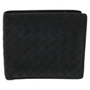 BOTTEGA VENETA INTRECCIATO Bifold Wallet Leather Black Auth 117281-2