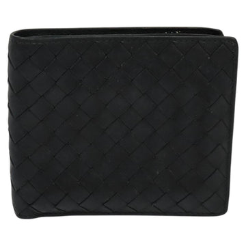 BOTTEGA VENETA INTRECCIATO Bifold Wallet Leather Black Auth 117281 - 0