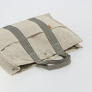 HERMES New Fourre Tout MM Hand Bag Canvas Gray Silver Auth 117285-8