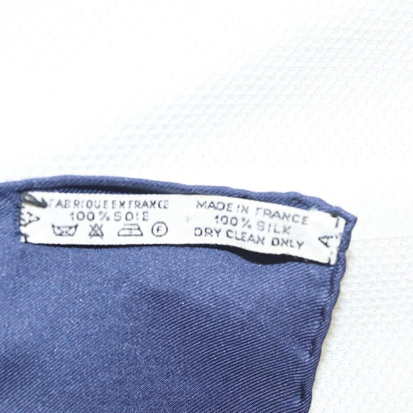 HERMES Carre 90 Scarf ""SPRINGS""  Silk Navy White Auth 117294