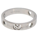 GUCCI Heart Ring K18 Silver Gold (750) 4.4g (18K) Silver Auth 117299AM-1