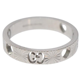 GUCCI Heart Ring K18 Silver Gold (750) 4.4g (18K) Silver Auth 117299AM