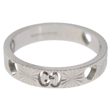 GUCCI Heart Ring K18 Silver Gold (750) 4.4g (18K) Silver Auth 117299AM