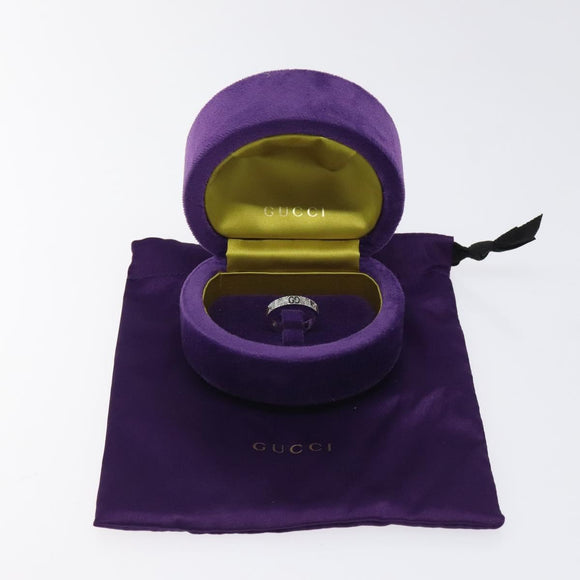GUCCI Heart Ring K18 Silver Gold (750) 4.4g (18K) Silver Auth 117299AM