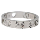 GUCCI Heart Ring K18 Silver Gold (750) 4.4g (18K) Silver Auth 117299AM-3