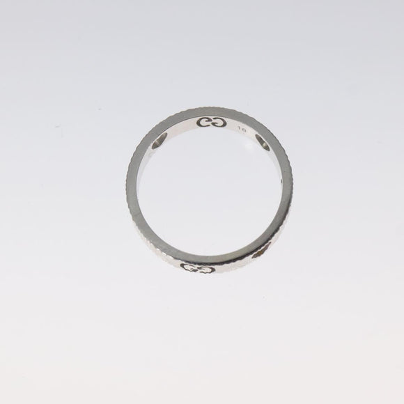 GUCCI Heart Ring K18 Silver Gold (750) 4.4g (18K) Silver Auth 117299SAM